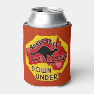 Australië Kaart Land onder met Kangaroo Retro Blikjeskoeler