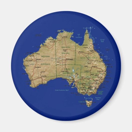 Australië Kaart Magneet (Voorkant)