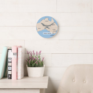Australië Kaart Muur Klok | Retro reiziger