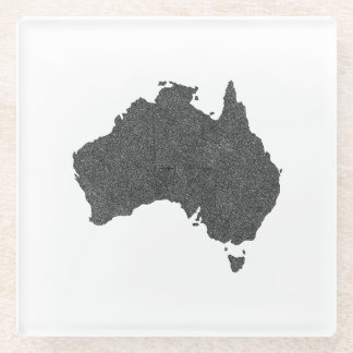 Australië Kaart Ontwerp met Verborgen Grenzen Glazen Onderzetter