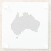 Australië Kaart Ontwerp met Verborgen Grenzen Glazen Onderzetter (Achterkant)