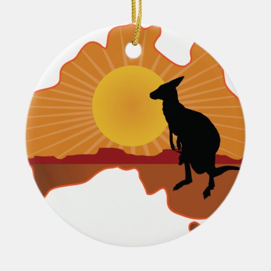 Australië Kangaroo Keramisch Ornament (Voorkant)