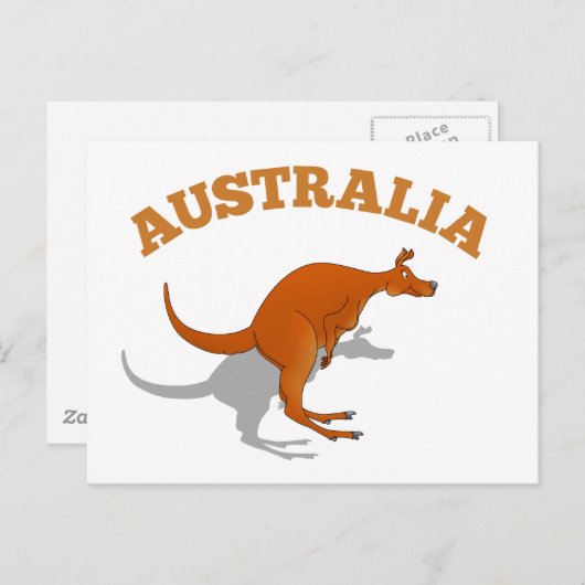 Australië, Kangaroo springen Briefkaart (Voorkant / Achterkant)