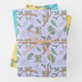 Australie Koala Bear Wrapper Papier Set de 3 (En situation)
