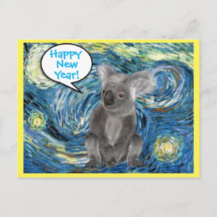 Australie Koala dans Starry Night Spock carte post