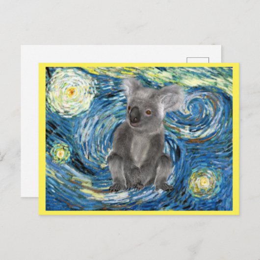 Australie Koala dans Starry Night Spock carte post (Devant / Derrière)