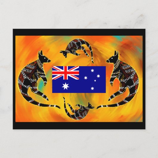 AUSTRALIË KUNST  BRIEFKAART (Voorkant)