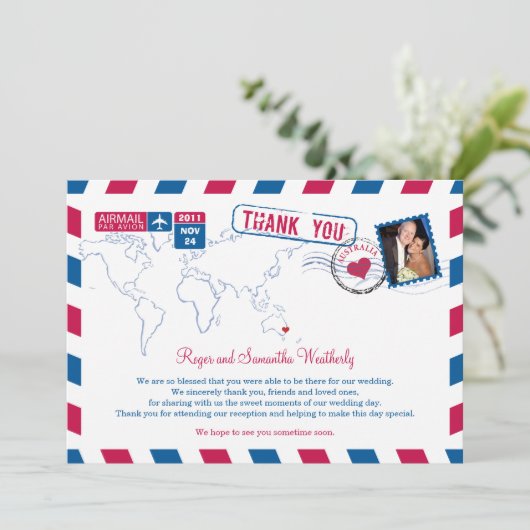 Australie Mariage de courrier aérien Merci (Debout devant)