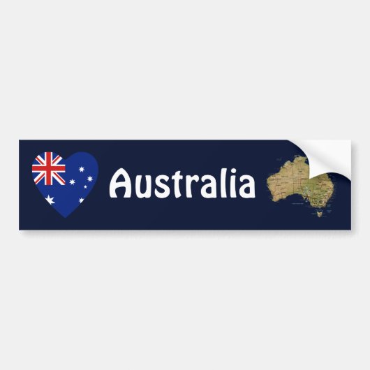 Australië Markthart + kaartBumpersticker Bumpersticker (Voorkant)