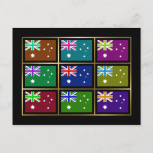 Australië Multihue Flags Briefkaart