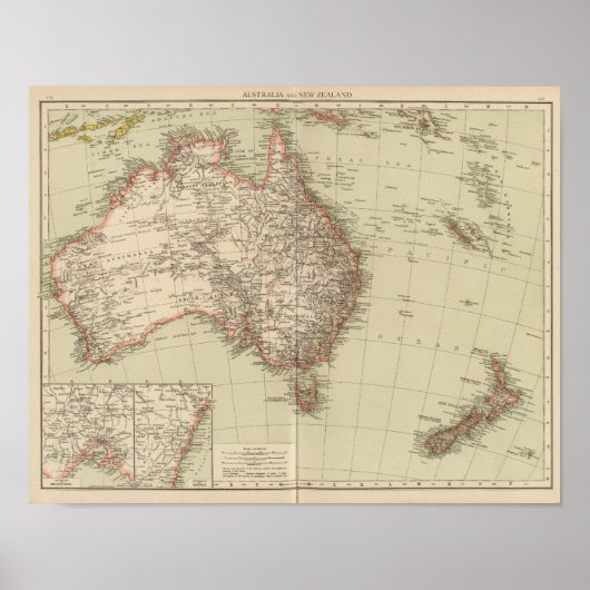 Australië, Nieuw-Zeeland Poster (Voorkant)