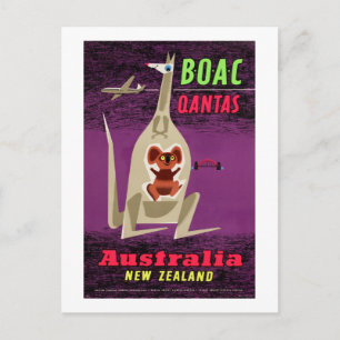 Australië Nieuw-Zeelandse Vintage Poster hersteld Briefkaart