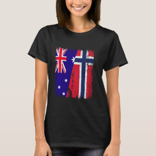 Australië Noorwegen Half Vlag Australische Noorse T-shirt
