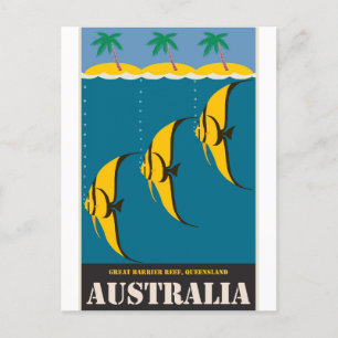 Australie Ocean Sea Fish Vintage voyage carte post