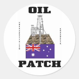 Australië oliepatch, sticker, olieveld cadeau, oli ronde sticker