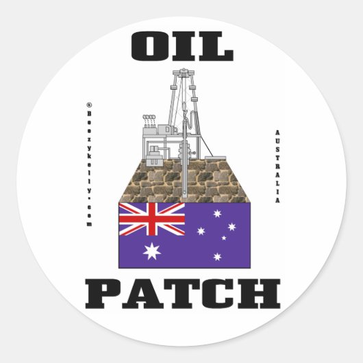 Australië oliepatch, sticker, olieveld cadeau, oli ronde sticker (Voorkant)