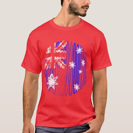 Australië op de Rode Tee Shirt (Voorkant)