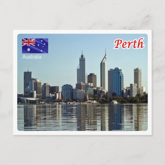 Australië - Perth - Skyline - Briefkaart (Voorkant)