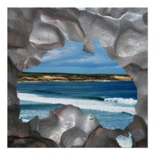 Australie Plage Métallurgique Vue, Poster brillant