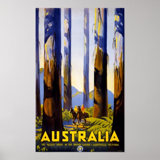 Australie Poster Vintage voyage restauré (Devant)