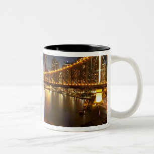Australië, Queensland, Brisbane, artikelbrug, 2 Tweekleurige Koffiemok