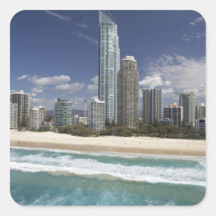 Australië, Queensland, goudkust, surfers Vierkante Sticker