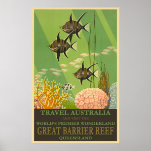 Australië Queensland, Great Barrier Reef Travel Poster