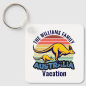 Australië reis Schattige Kangaroo Sunset Custom Sleutelhanger (Voorkant)