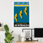  Australië - reisillustratie Poster (Thuiskantoor)