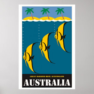  Australië - reisillustratie Poster