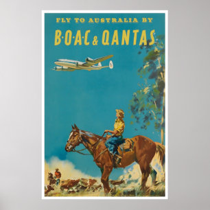 Australië Reisposter Australische Kunst BOAC Poster