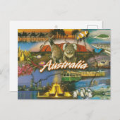 Australië Retro Tourist Briefkaart | oldtimerreis (Voorkant / Achterkant)