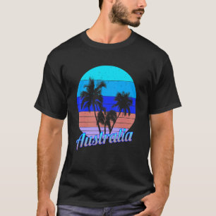 Australië Retro Tropical Palm Trees Vacation T-shirt