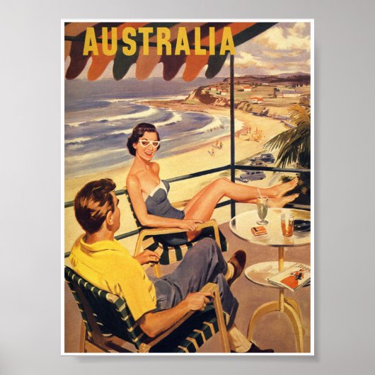 Australië Retro Vintage Travel Poster (Voorkant)
