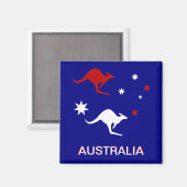 Australie Roo and Cross Frigo Magnet (Recto/Verso)