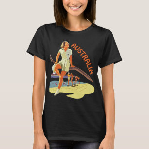 Australië Strand Meisje Retro Reizen T-shirt