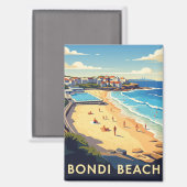 Australië Sydney Bondi Beach Briefkaart Magneet (Voorkant / Achterkant)