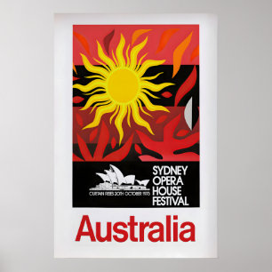 Australië, Sydney Opera House Festival Vintage Poster