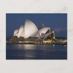 Australië, Sydney. Operahuis 's nachts op Briefkaart