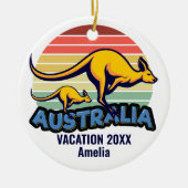 Australië Trip Kangaroo Sunset Souvenir Kerstmis Keramisch Ornament (Voorkant)