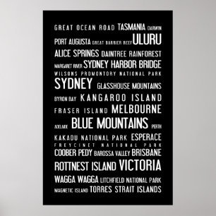 Australië - typografisch poster