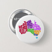 Australië - Typografische Tekstkaart Ronde Button 5,7 Cm (Voorkant /achterkant)