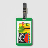 Australië - ULURU - Outback - woestijn - Groen Bagagelabel (Voorkant (verticaal))