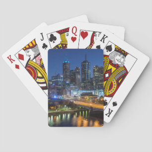 Australië, Victoria, Melbourne, silhouet met Speelkaarten