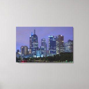 Australië, Victoria, Melbourne, skyline langs Canvas Afdruk