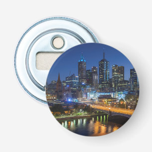 Australië, Victoria, Melbourne, skyline met Button Flesopener