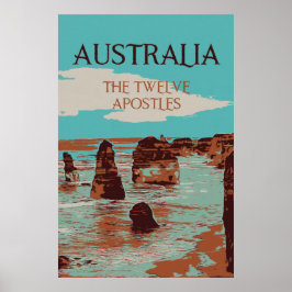 Australië, Victoria, Twaalf-postles kust Poster