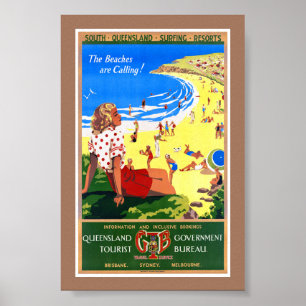 Australië Vintage Reisposter Gerestaureerd Poster