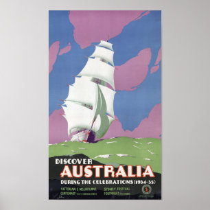 Australië Vintage Travel Poster teruggezet