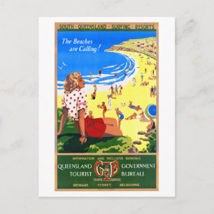 Australië Vintage Travel Poster teruggezet Briefkaart